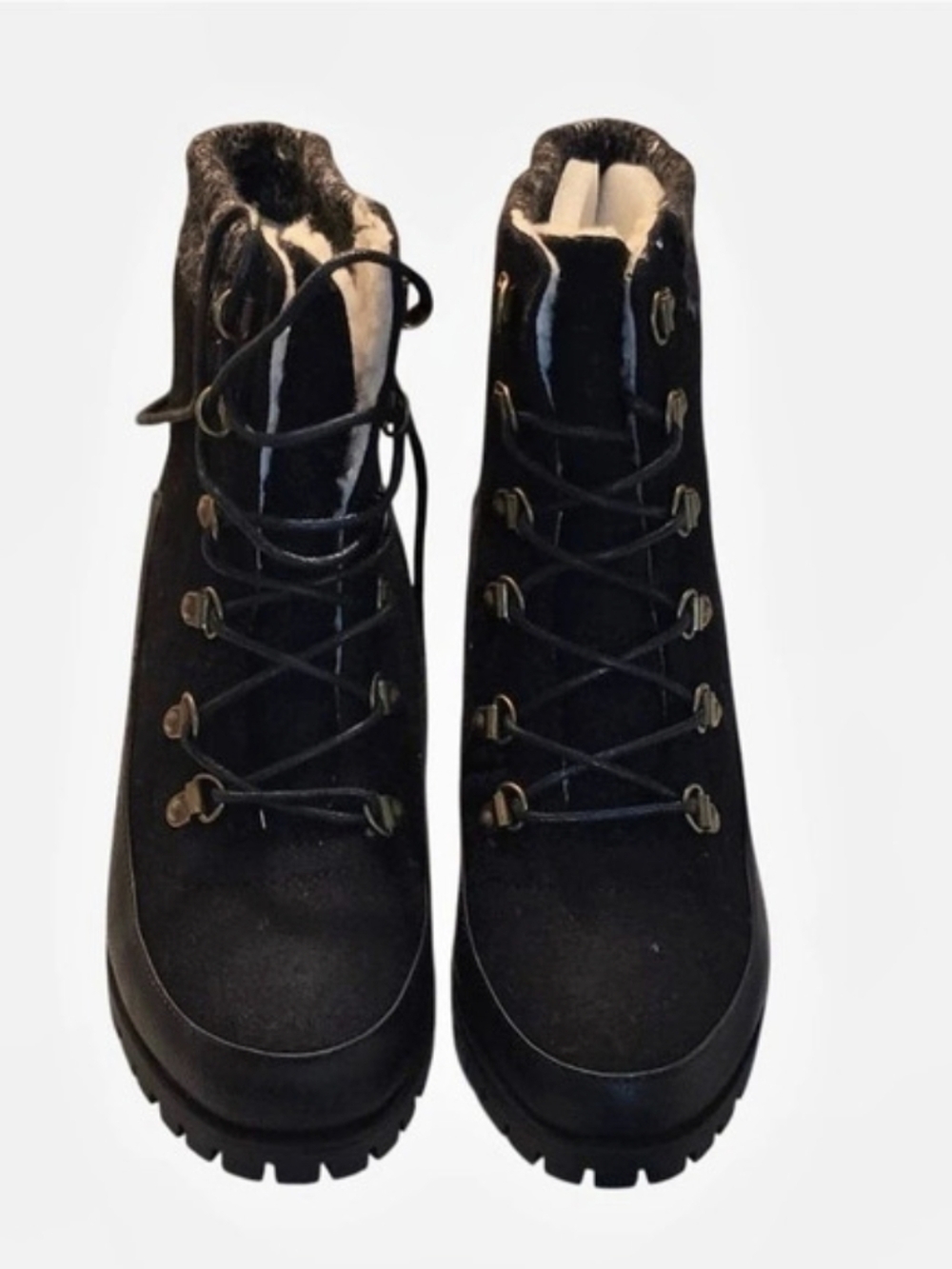 Maurices Black Lace-Up Rugged fashion  Boots